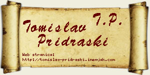 Tomislav Pridraški vizit kartica